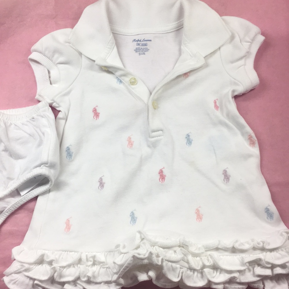 Ralph Lauren White polo dress size 3m